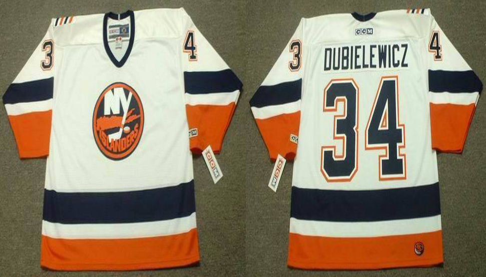 2019 Men New York Islanders #34 Dubielewicz white CCM NHL jersey